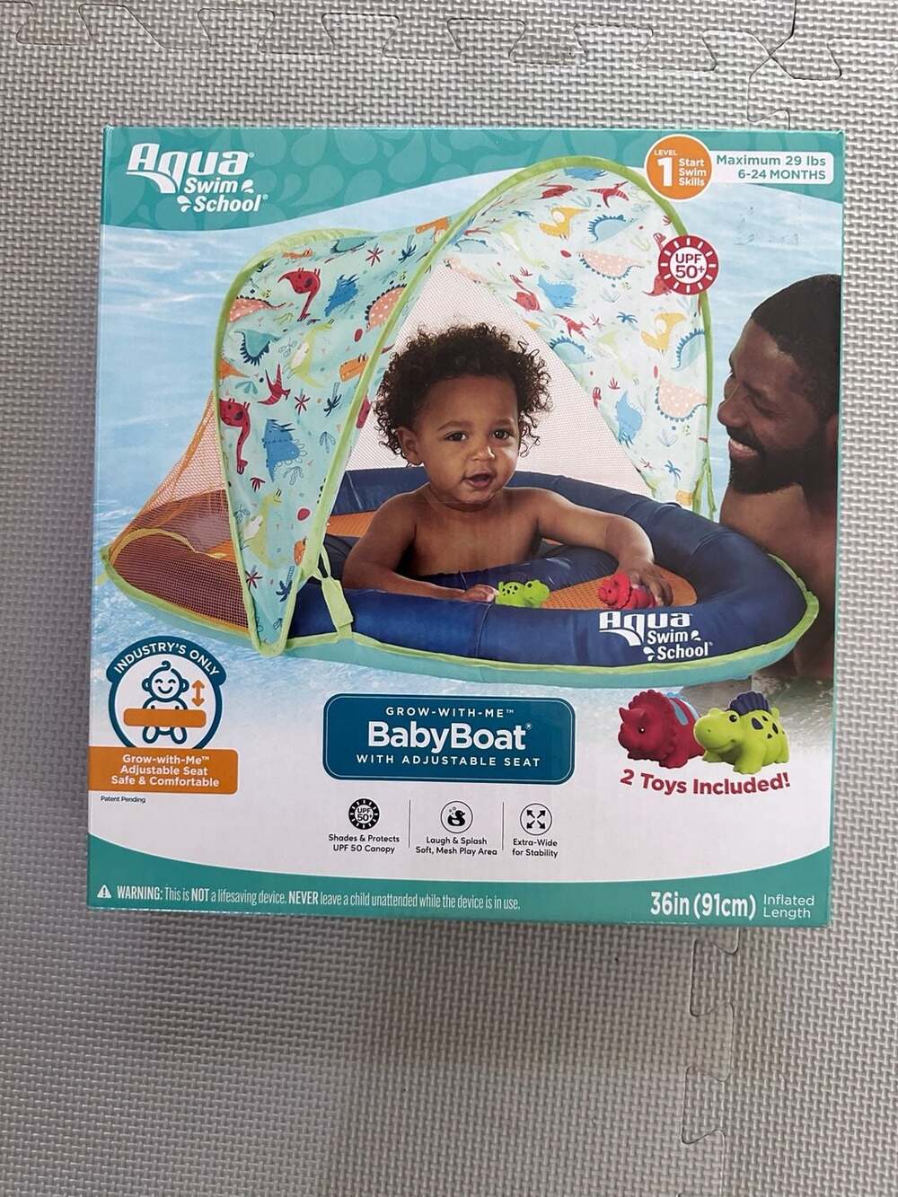 Aqua Swim School Grow-With-Me BabyBoat with Adjustable Seat and Canopy